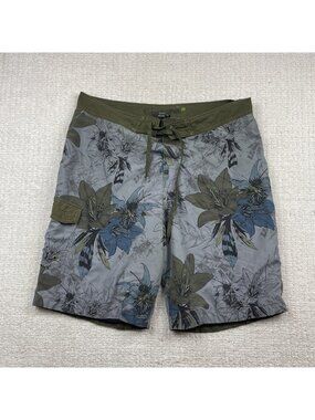 Y2K Gotcha Board Shorts Military Green Floral AOP Swim Trunks Men’s XL Surfer